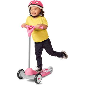 Radio Flyer My 1st Scooter, Pink, for Kids 2-5 Years Old, Extra Wide Base for Balance, 2 Front Wheels for Added Stability, Easy to Use Foot Brake, 3 Wheel Scooter for Kids