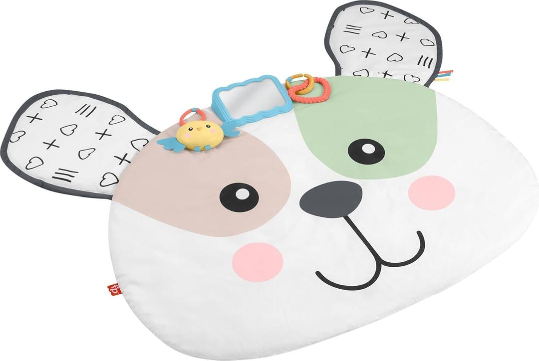 Fisher-Price Baby Tummy Time Toy, Puppy Perfection Giant Play Mat with Sensory Development Activities for Newborns 0+ Months 