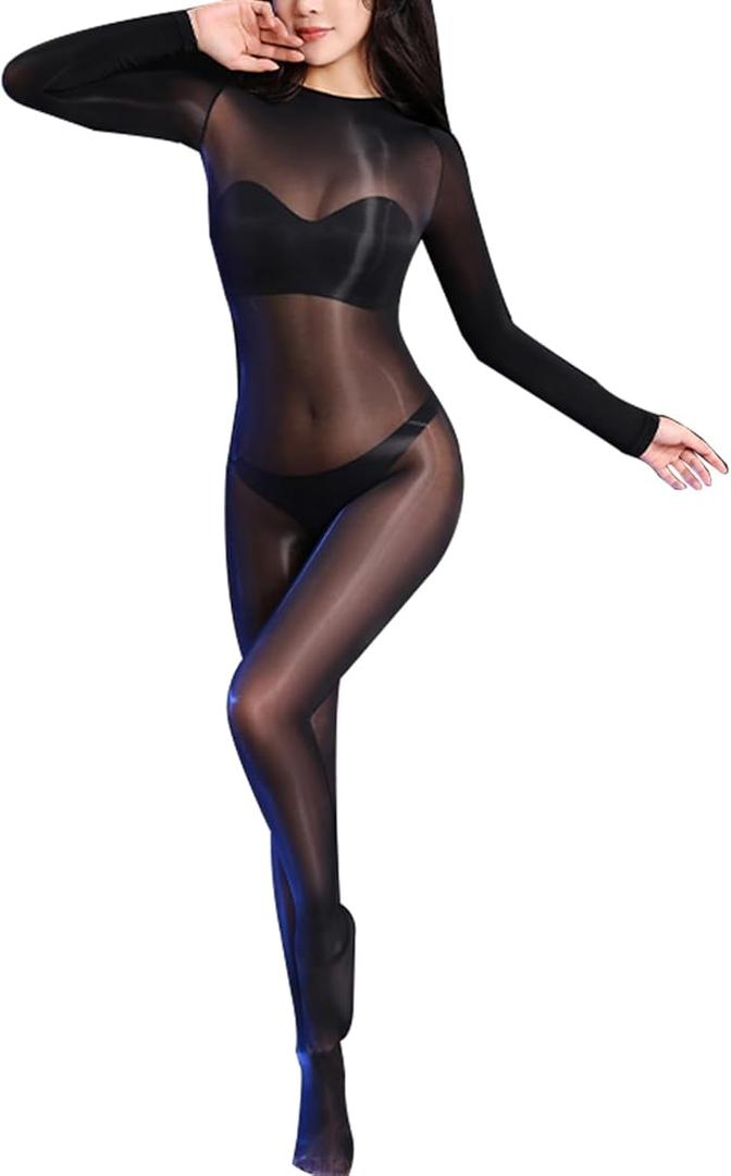 SSQKYZCSYZ 5D Sheer Full Body Stocking Glossy Pantyhose Women Shiny Body stocking Tights Pantyhose