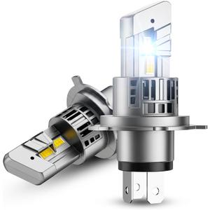 SEALIGHT H4/9003 LED Bulbs, 30,000LM Super Bright 6500K Cool White, 1:1 Mini Wireless Halogen Replacement Bulbs with Fan Cooling, Plug and Play, Pack of 2