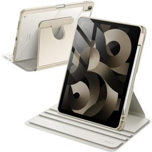 JETech Rotating Case ONLY for iPad Air 11-Inch M4/M3/M2 (2026/2025/2024), iPad Air 5/4 (2022/2020 5th/4th Generation 10.9-Inch), 360 Degree Rotation Protective Stand Cover Clear Back (Starlight)