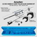 10lb Heavy Duty CV Axle Removal Tool Kit, Professional Inner CV Joint Puller with 10 Pounds Slide Hammer, 63mm & 48mm CV Joint Fork Adapter Attachments for Front Wheel Drive FWD Axle Half Shaft