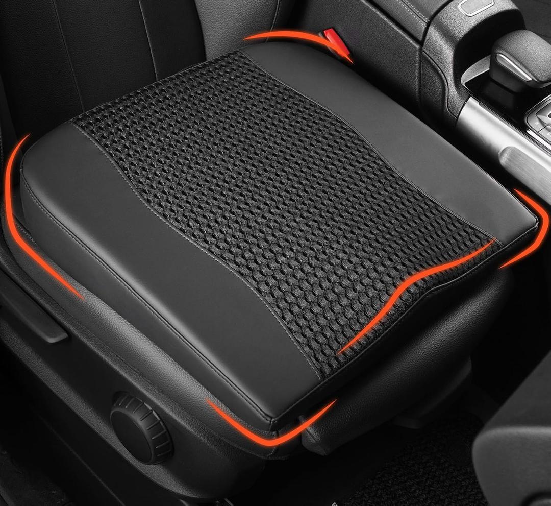 Lofty Aim Car Seat Cushion, Comfort Memory Foam Car Cushions for Driving - Sciatica & Lower Back Pain Relief, Driver Seat Pillow for Auto, Office Chair, Wheelchair - 4D Mesh Black