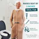 Toilet Seat Riser for Elderly, 2 Inches Elevated Toilet Seat Cushion for Seniors, Universal Fit Raised Toilet Seat Pad, High-Density Foam, Fits Standard & Elongated Toilets, Waterproof Cover