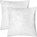2 Pack 16x16 Pillow Cover Velvet Pillow Covers, Square Throw Pillow Covers for Living Room Decorations Throw Pillow Case, Throw Pillow Cover Cushion Cover for Home Sofa Bedroom Car, Silver White