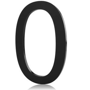 3 Inch Stick on Mailbox Numbers, Self AdhesiveAddress Sign Modern House Numbers for Apartment Door Farmhouse Mailbox Office Hotel, Frosted Matte Black Acrylic House Number 0