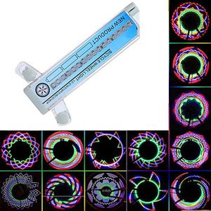 Bike Wheel Light Bicycle Motorcycle Bike Tyre Tire Wheel Lights 32 LED Flash Spoke Light Lamp 32 Different Patterns Change Outdoor Cycling Lights for Bike Wheel
