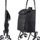 VEVOR Stair Climber Cart, 36L Capacity, Grocery Cart Laundry Stair Climbing Handcart with 6 Wheels & Oxford Cloth Bag, Foldable Stair Climber Hand Truck for Grocery Laundry, Black