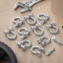 30 Pack 3/8 Inch D Ring Shackles, Galvanized Carbon Steel Screw Pin Anchor Shackles, D-Shackles for Marine, Mining, Forestry, Land Transport, Home Use
