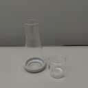 Bedside Night Water Carafe Set with Tumbler Glass, Clear Nightstand Carafe with Silicone Coaster for Bedroom and Guest Room, Glass Mouthwash Decanter for Bathroom (22 OZ)