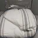 Lush Decor Farmhouse Stripe Reversible Cotton Comforter Set, 3 Piece Set, King, Gray - Cozy Frmhouse Bedding Set - Rustic Decor - Striped Comforter - Modern Farmhose Bedroom Decor