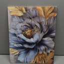 Blue Golden Peony Flower Wall Art For Female Gold Bathroom Canvas Wall Decor Boho Floral Pictures Aesthetic Textured Paintings Prints Modern Woman Artwork Framed Decorations For Bedroom Living Room Office Gifts 16" x 20"