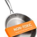 Ziruma Non-Toxic 9.5" Surgical Grade Stainless Steel Frying Pan, Fully Clad for Fast & Even Heat, PFOA-Free, Induction Compatible, Oven Safe to 500F