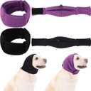 2 Pcs Dog Calming Ear Muffs with Adjustable Fit - Noise Canceling Ear Protector for Bath/Grooming/Thunder Anxiety Relief, Soft Breathable Hoodie (L)