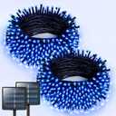 JMEXSUSS 2 Pack Solar String Lights Outdoor Waterproof, Total 400 LED 151FT Solar Christmas Lights Outdoor, 8 Modes Christmas Light for Outside Patio Yard Tree Decorations, Blue