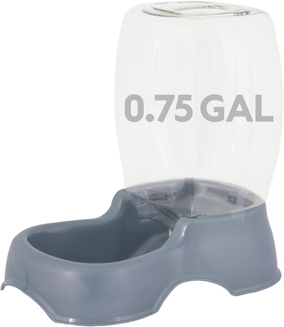 Petmate Pet Cafe Cat and Dog Gravity Water Dispenser - Water Bowl for Cats and Dogs, USA Made, 0.75 GAL, Pearl Gray (PEARL ASH BLUE)