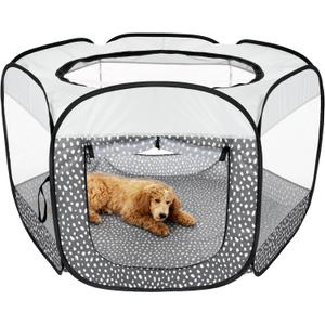 Furhaven Portable Dog Playpen Cat Tent, Pet Playground/Kennel Foldable Indoor Outdoor Zippered Puppy Crate - Gray Pebbles, Extra Large
