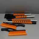 EcoNour 43" Ice Scrapers for Car Windshield Extendable | 3 Parts Detachable Telescopic Snow Brush for Car, Trucks, SUV | Long Snow Scraper with Brush | Car Winter Accessories (2 Pack) (Orange)