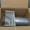 6 Inch Hooded Wall Vent Cover, Dryer Exhaust Vent Metal Mesh Cover Outside, Wall Vents Cover Cap Exterior Air Exhaust with Pest Bird Guard, Screen and Damper for Kitchen Bathroom House Range Hood HVAC (White)