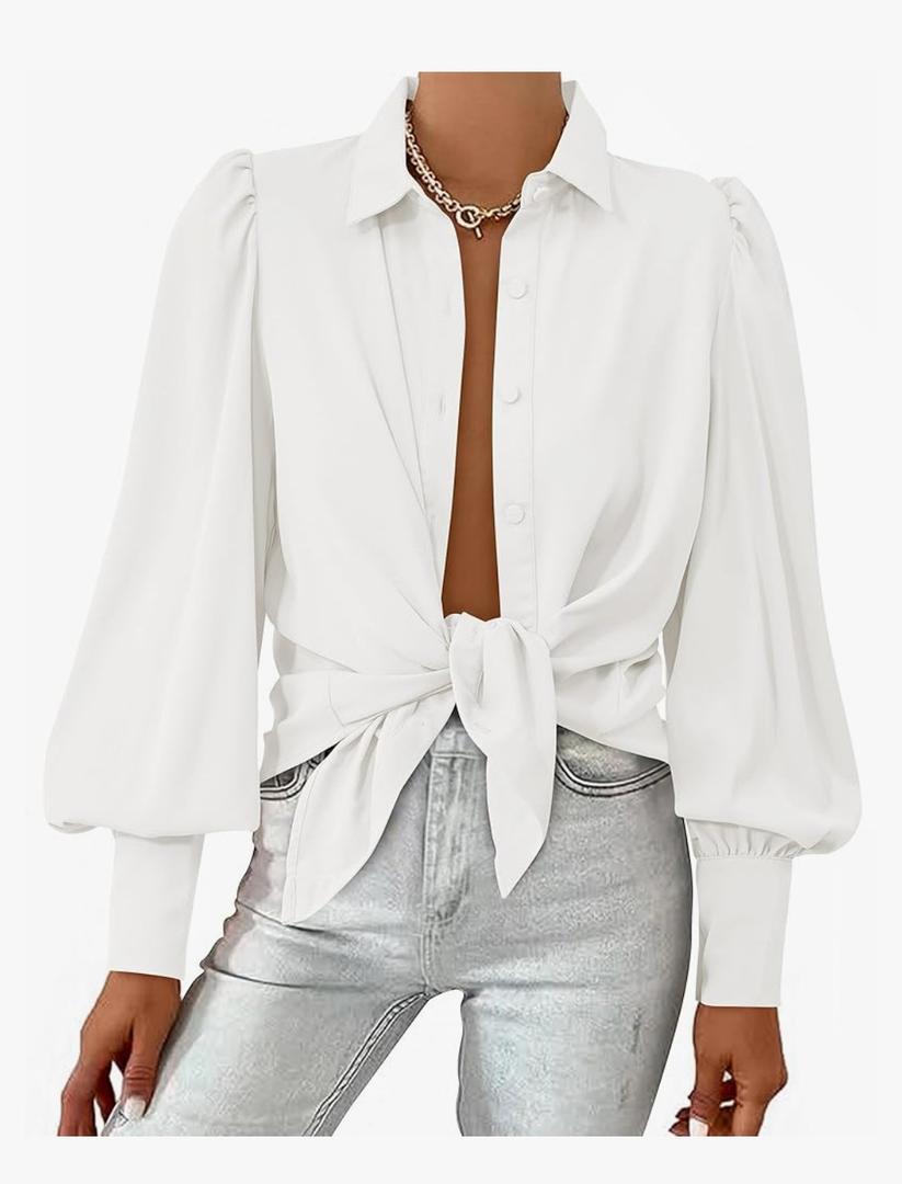 BTFBM Women Fashion Button Down Shirts V Neck Printed Solid Boho Long Sleeve Blouses Dressy Casual Summer Fall Tops XXL