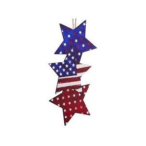 4th of July Hanging Door Sign Wooden Double Sided Patriotic Door Hanger Fourth of July Patriotic Stars USA Stars Porch Signs Independence Day Wall Hanging Memorial Day Hanger for Home Decor