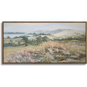 ARPEOTCY Rustic Landscape Wall Art for Living Room Fireplace Hallway, Large Framed Art,20x40in,Vintage Farmhouse Earthy Moody Cozy Decor, Nature Coastal Dune Paintings Artwork for Spring Summer