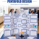 Pentafold Poster Board White Project Boards, 48 x 24'',4 Pack