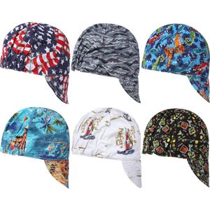 Macarrie 6 Pcs Welding Hat for Men Electric Mesh Inside Welding Cap Flame Resistant Cotton Hat Electrician Gas Station Most Helmet