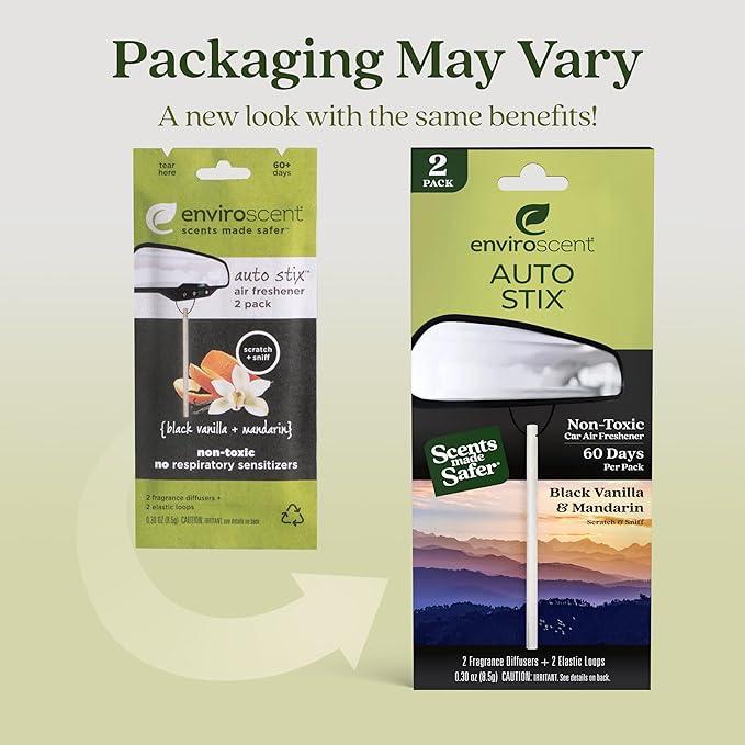 Enviroscent Scents made safer Auto Stix Air Freshener 2 Pack