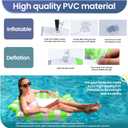 Inflatable Floating recliner, Buoyancy Inflatable Bed Float Lounge Chair, Water Hammock for Beach, Swimming Pool, Vocation Green