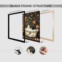 HQPCNGZ Vintage Ghost And Black Cat In Bathtub Posters Cute Bubblebath Flower Canvas Wall Art Spooky Halloween Prints Painting For Bathroom Home Bedroom Dorm Wall Decor 12x16in Unframed