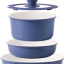 CAROTE 5pcs Pots and Pans Set Non stick,Cookware Set Detachable Handle,kitchen essentials,RV kitchen pot and pan,Induction Cookware,Oven Safe,PFOA PFOS FREE,Blue