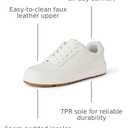 Amazon Essentials Unisex Kids' Low Top Lace Up Court Sneakers for Boys and Girls, White, 7 Big Kid