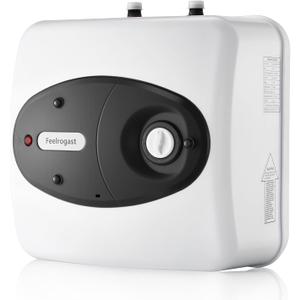 Feelrogast 8 Gallon Electric Tank Water Heater, 120V 1500W Under Sink Instant Hot Tank Water Heater for RV, Camper, Kitchen, Food Truck, Wall or Floor Mounted, Black