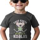 Toddler Boys Earth Shirt for Kids Girls Earth T-Shirts Tops Funny Graphic Tee Short Sleeve 2T-8Y (Black)