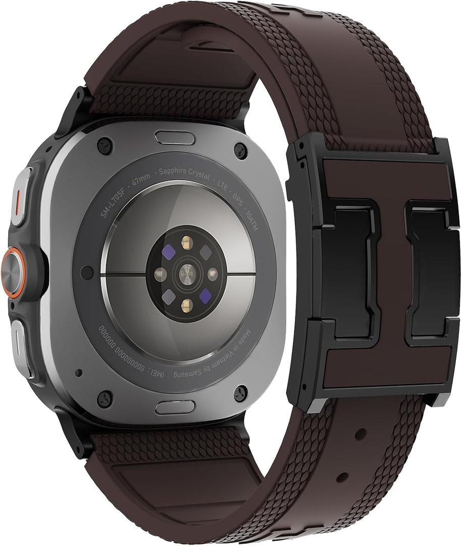 Sport Silicone Bands Compatible with Samsung Galaxy Watch Ultra Band (2025/2024) 47mm for Men Women,Soft Silicone with Magnetic Buckle Replacement Strap for Galaxy Watch Ultra