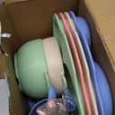 24 PCS Wheat Straw Dinnerware Set for Kids Toddler Plate Bowl Cup Sets Unbreakable BPA-Free Tableware Set with Divided Plate Microwave Dishwasher Safe Perfect for Home School Picnics (Colourful)