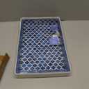 Handmade Blue White Bone Inlay Serving Tray Moroccan Damask Rectangular Wooden Platter for Dining Decor Breakfast Cheese Board Vanity Organizer