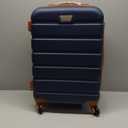 Coolife Luggage 3 Piece Set Suitcase Spinner Hardshell Lightweight TSA Lock (20in,24in,28in, Apricot Navy)