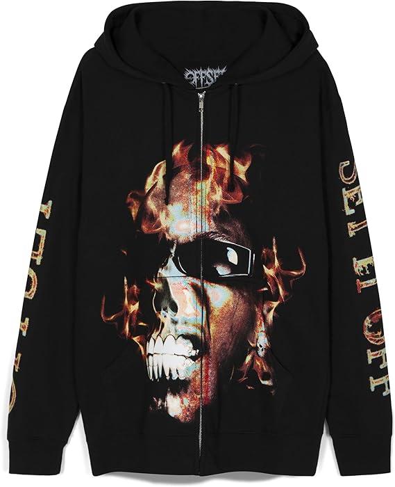 Offset fire zip hoodie M