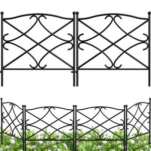 AMAGABELI GARDEN & HOME 5 Panels 32in(H)×10ft(L) Decorative Garden Fences and Borders for Dogs No Dig Metal Fence Panel Garden Edging Border Fence For Animal Barrier Fencing for Flower Beds Yard Patio