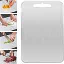 Titanium cutting boards for kitchen, small cutting Boards for Kitchen dishwasher safe, Foodgrade Stainless Steel Cutting Board for Meat,Fruit, Vegetables, Outdoor or Indoor, S 12" * 8"