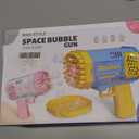 2 Bubble Gun with 2 Bottles Refill Solution for Kids, 40-Hole Light Up Bubble Machine for Toddlers 1-3, Bubble Blaster Maker, Party Favors Toys for Boys Girls 4-8 Birthday Gifts