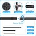 2 Pack Spring Tension Rods 17-38 Inches, 5/8 Inch Diameter Black No Drill Spring Loaded Adjustable Extendable, Small Short Tension Curtain Rod for Windows Kitchen Doorway Closet Cupboard