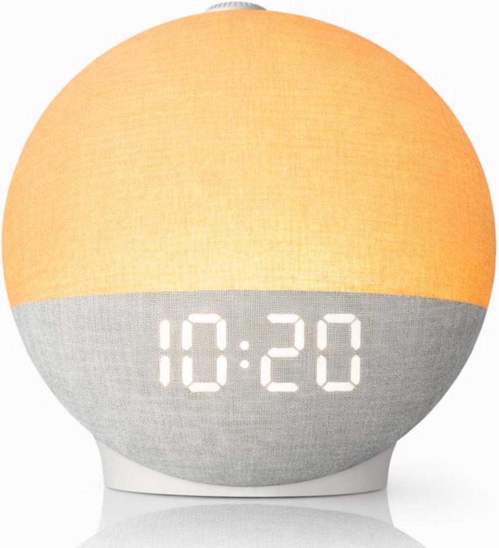 Sunrise Alarm Clock with Sound Machine, Natural Wake Up Light with Night Light, 30 Sleep Sounds, White Noise Machine Alarm Clocks for Bedrooms, Heavy Sleepers