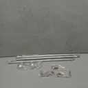 Silver Curtain Rods 18 to 60 Inches(1.5-5 Feet), 5/ 8 inch Splicing Drapery Rods, Small Curtain Rods Set, Size: 18''-60'', Silver