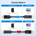 Cable Matters Unidirectional DisplayPort to HDMI Cable - 25ft, Gold-Plated DP to HDMI Cable, Display Port to HDTV/Monitor/Projector Conversion Cord