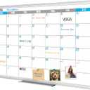 XBoard Magnetic Calendar Whiteboard 36" x 24" - Monthly Calendar Dry Erase Board, Reusable Colorful Calendar Board, Silver Aluminium Framed Monthly Planning Board