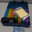 Monthly Pill Organizer 2 Times a Day, FRIWOLE Medicine Box with Portable Weekly Pill Bag, Pill Taker Remover, Pill Cutter and 2 Sticker(Blue, 2 Times a Day)