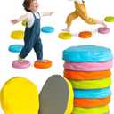 9-Pack Soft Non-Slip Stepping Stones for Kids Ages 2 3 4 5–Indoor Outdoor Foam Pads for Toddler Balance and Coordination Training–Soft and Flexible,Designed for Children's Barefoot Play